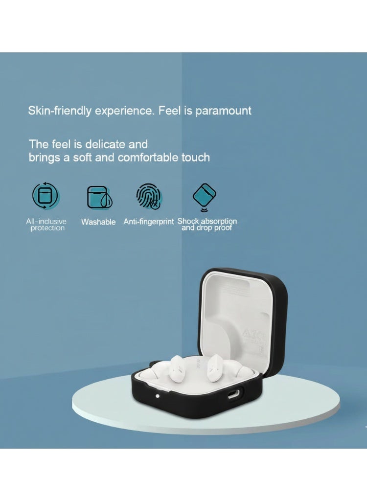 Silicone Case Cover for CMF Nothing Buds Pro 2, Protective Case Cover with Carabiner - Image 2